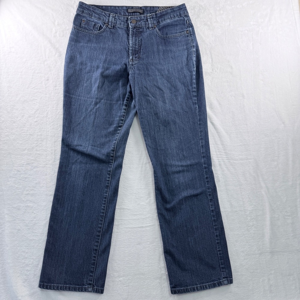 Nine West Jeans Straight Leg Dark Wash Denim Pants Size 10 Short